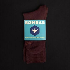 BOMBAS Cotton Micro Honeycomb Midweight Ultra Stretch Calf Crew Socks LARGE NWT